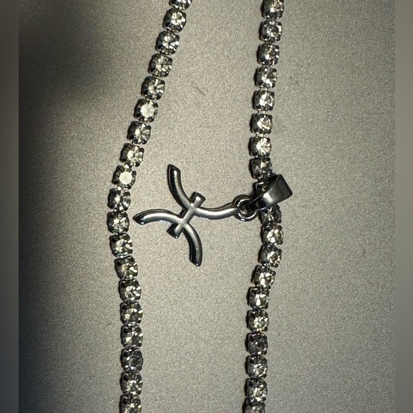 Pisces Astrology Rhinestone Choker Necklace - Picture 2 of 4